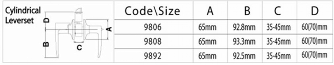 Cylindrical Lever 9 Series 9806 ET SN